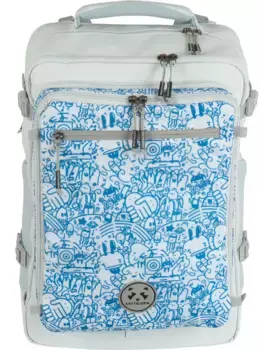 Школьный рюкзак KATTBJORN "Eat My Style" с отделением для ноутбука; все внутренние и внешние материалы изготовлены из переработанного ПЭТ Kattbjrn, голубой