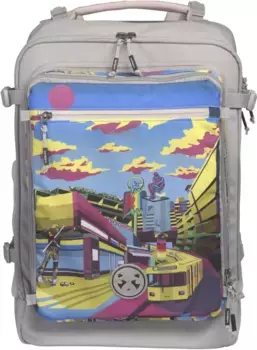 Школьный рюкзак KATTBJRN "Classic, Urban Jungle" с отделением для ноутбука; все внутренние и внешние материалы изготовлены из переработанного ПЭТ, цвет Urban Jugle