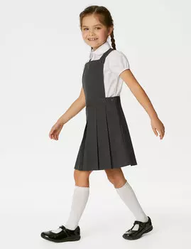 Школьный сарафан со складками для девочек (2–12 лет) Marks & Spencer, серый