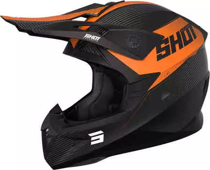 Шлем для мотокросса Pulse Line Shot, черный матовый/оранжевый