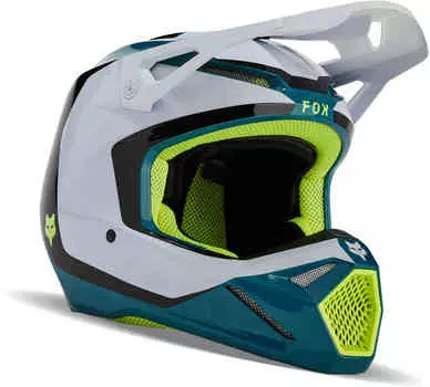 Шлем для мотокросса V1 Nitro MIPS FOX, белый/бирюзовый/черный
