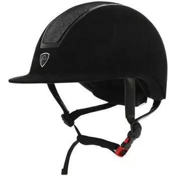 Шлем женский для верховой езды GLINT MOIRÉ черный EQUITHÈME, черный / черный / черный