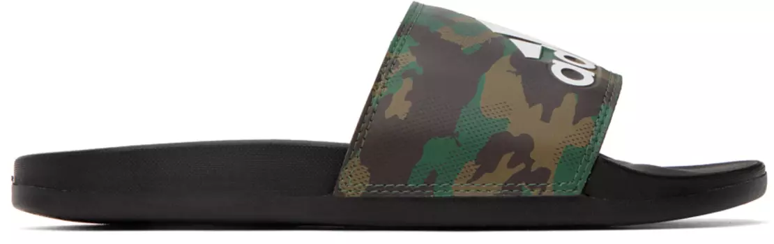 Шлепанцы Adidas Originals Adilette Comfort, черный/зеленый