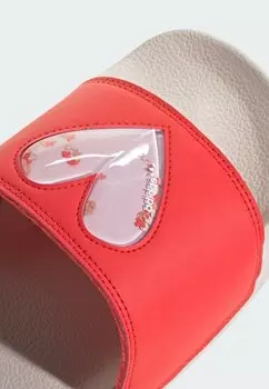 Шлепанцы Adilette Lite adidas Originals, ярко-красные, прозрачно-розовые