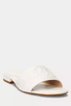 Шлепанцы Alegra III из кожи наппа Lauren Ralph Lauren, белый