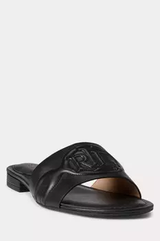 Шлепанцы Alegra III из кожи наппа Lauren Ralph Lauren, черный