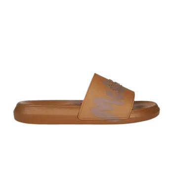 Шлепанцы Alexander McQueen Rubber Pool Slide 'Graffiti - Brown', коричневый
