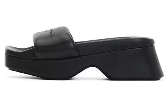 Шлепанцы Alexander Wang с тисненым логотипом, черный
