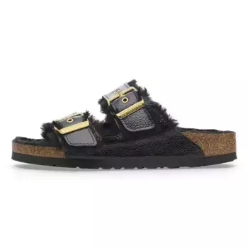 Шлепанцы Arizona Shearling Series женские, черный Birkenstock