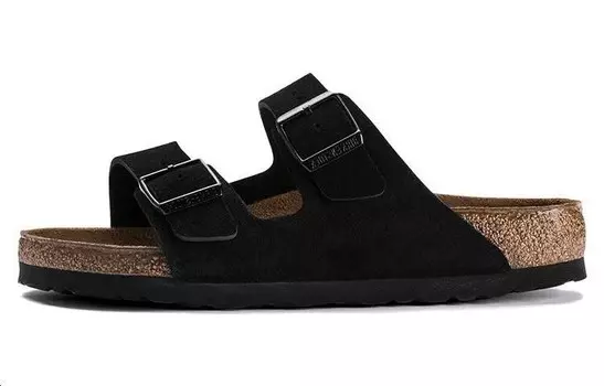 Шлепанцы Arizona Soft Footbed Suede Black Birkenstock