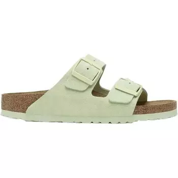 Шлепанцы Arizona замшевая кожа Birkenstock, цвет Hellgruen/Weiss