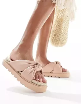 Шлепанцы Asos Design Jemima Cross Strap, розовый