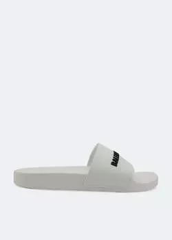 Шлепанцы BALENCIAGA Logo rubber slides, белый