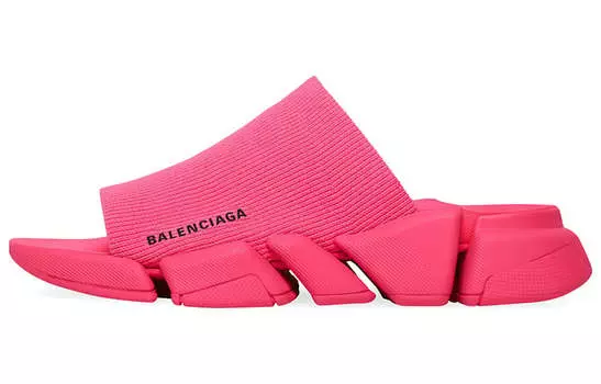 Шлепанцы женские Balenciaga Speed 2.0 Logo-print, розовый