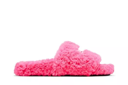 Шлепанцы Balenciaga Wmns Furry Slides 'Faux Fur - Hot Pink', розовый