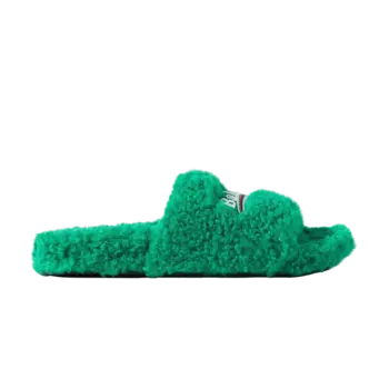 Шлепанцы Balenciaga Wmns Furry Slides 'Green', зеленый