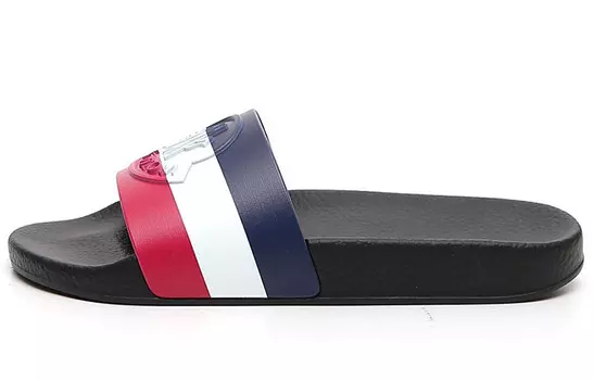 Шлепанцы Basile Pool Slides Black Tricolour Moncler