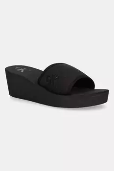 Шлепанцы BEACH WEDGE SLIDE CANVAS Calvin Klein Jeans, черный