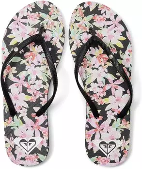 Шлепанцы Bermuda Print Roxy, цвет Black/Purple