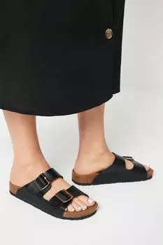 Шлепанцы Billie с мягкой стелькой и двойной пряжкой Oasis, черный