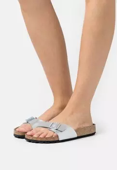 Шлепанцы женские Birkenstock из экокожи, серебряный