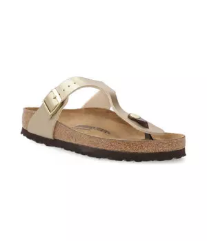 Шлепанцы Birkenstock Gizeh с элементами кожи, золотой