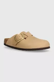 Шлепанцы Boston Big Buckle из нубука Birkenstock, бежевый