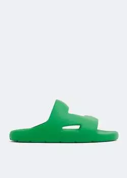 Шлепанцы BOTTEGA VENETA Band rubber slides, зеленый