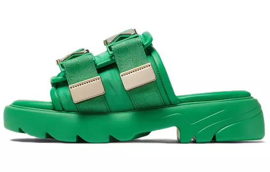 Женские босоножки Bottega Veneta, зеленый