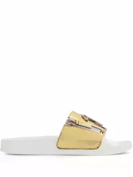 Шлепанцы Brett с логотипом Giuseppe Zanotti, золотой