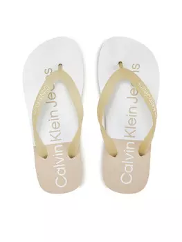 Шлепанцы Calvin Klein Jeans Beach Sandal Flatform Monologo YW0YW01617, экрю