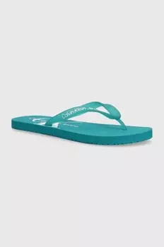 Шлепанцы Calvin Klein Jeans BEACH SANDAL MONOGRAM TPU, бирюзовый