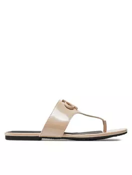 Шлепанцы Calvin Klein Jeans Chancletas Flat Sandal Slide Toepost Mg Met, розовый
