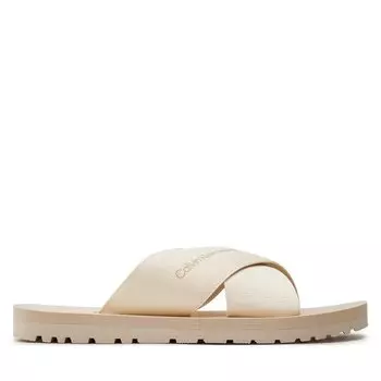 Шлепанцы Calvin Klein Jeans Cross Sandal Slipon Rp In Btw YM0YM00942 Creamy White/Eggshell 0GI, экрю