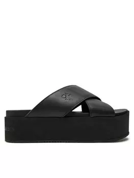 Шлепанцы Calvin Klein Jeans Flatform Cross Mg Uc, черный