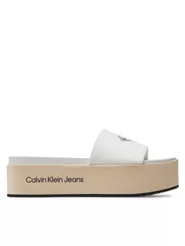 Шлепанцы Calvin Klein Jeans Flatform Sandal Met, экрю