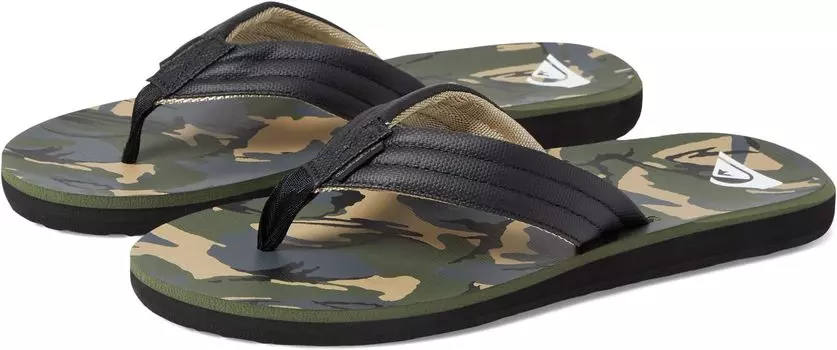 Шлепанцы Carver Print Quiksilver, цвет Black/Green/Grey 1