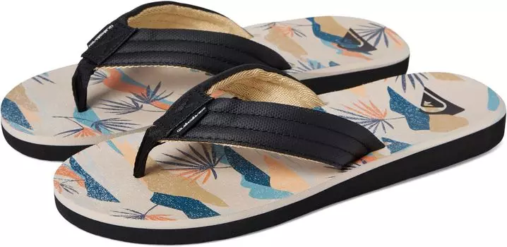 Шлепанцы Carver Print Quiksilver, цвет Black/White/Blue 1