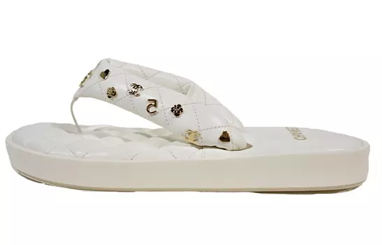 Женские шлепанцы Chanel, белый