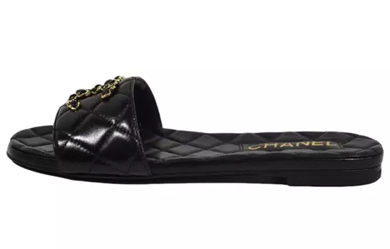 Женские шлепанцы Chanel, черный