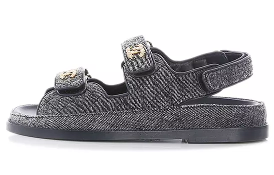 Женские шлепанцы Chanel, серый