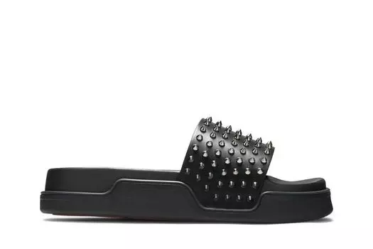 Шлепанцы Christian Louboutin Pool Fun Slide 'Black', черный