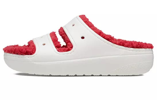 Шлепанцы Classic Cozzzy Sandal Holiday Sweater Crocs, цвет Rose Red
