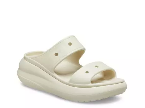 Шлепанцы Crocs Classic Crush на платформе, светло-серый