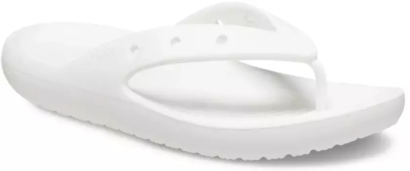 Шлепанцы Crocs "Classic Flip V2", летняя обувь, горки для бассейна, тапочки, со стойкой для носка, белый