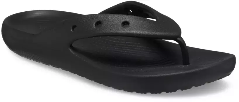 Шлепанцы Crocs "Classic Flip V2", летняя обувь, горки для бассейна, тапочки, со стойкой для носка, черный