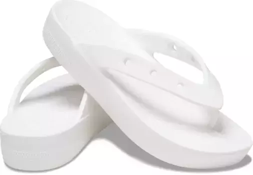 Шлепанцы Crocs "Classic Platform Flip W", летняя обувь, тапочки, туфли для бассейна на платформе, белый
