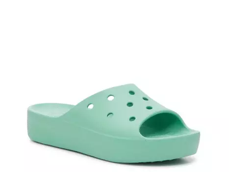Шлепанцы Crocs Classic Platform, зеленый