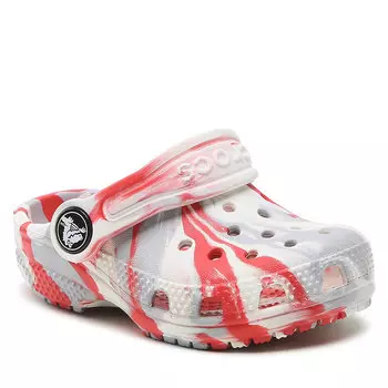 Шлепанцы Crocs ClassicMarbled Clog, белый цвет