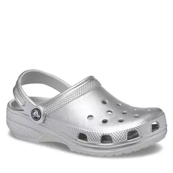 Шлепанцы Crocs CrocsClassic Metallic, серебро